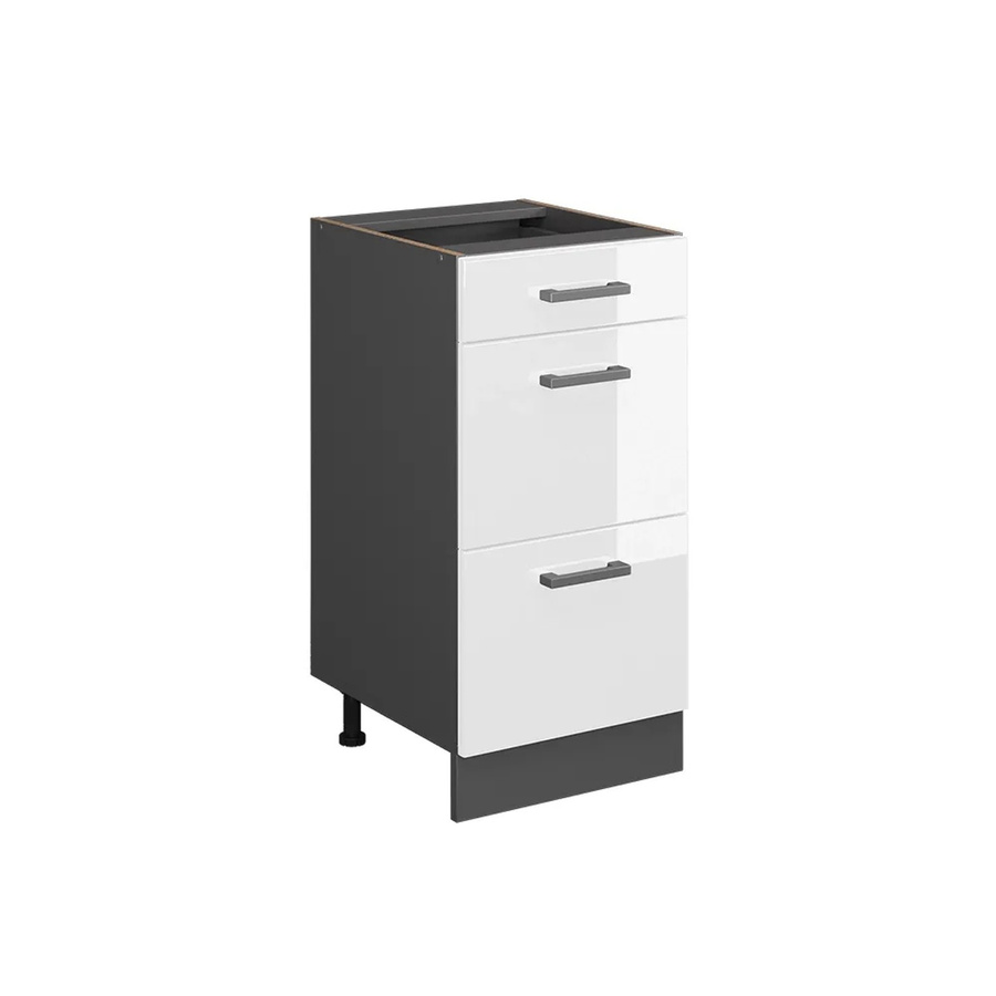 Vicco Küchenunterschrank R-Line Weiß Anthrazit Hochglanz mit Schubladen Breite: 40 cm - Bild 2