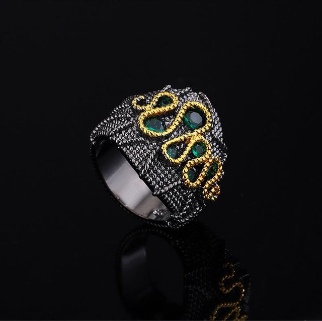 YIRAN Jewelry 5 Ring, Diamant-Set, Damen, black - Bild 1
