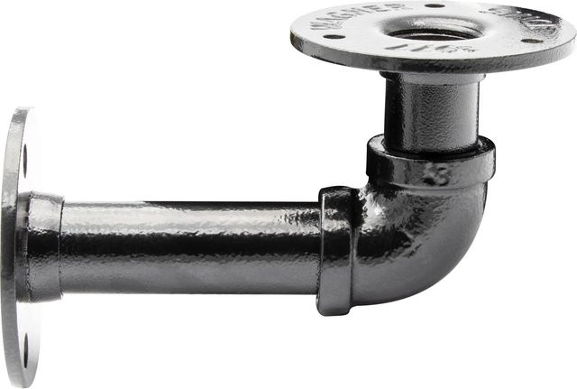 Wagner Regalträger Industrial Pipe aus Stahl in Schwarz Matt mit Ø 3,25 cm x Tiefe: 12 cm - Bild 1