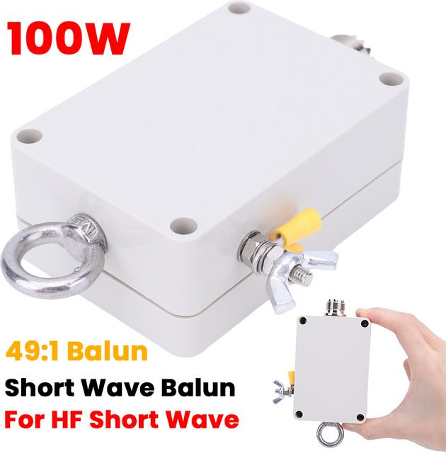 VODOOL 49:1 Balun für HF-Kurzwellen-Antennen, 100W EFHW Endgespeiste Halbwellenantenne, Farbe: Weiß - Bild 1