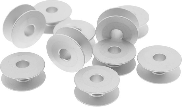 10 Stück Singer Industrielle Spulen aus Aluminium in Silber, 21 mm - Bild 1