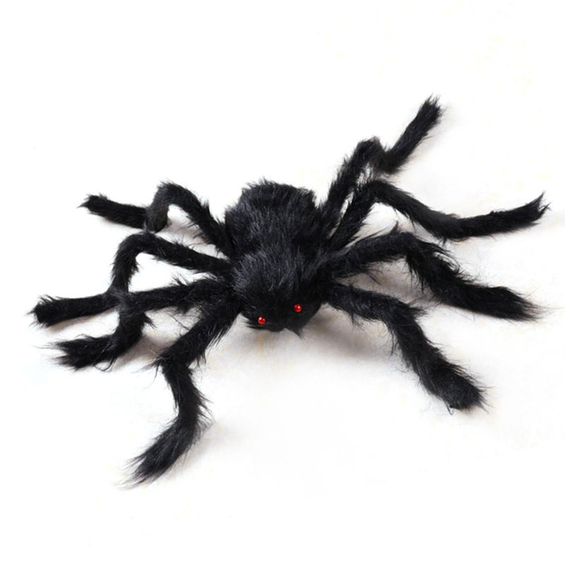 TOMTOP JMS Riesige Halloween-Spinne, schwarz, weich behaart und posierbar, Dekoration mit 90 cm Breite - Bild 3