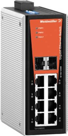 Weidmüller Industrial Ethernet Switch IE-SW-VL08T-6GT-2GS in Grau mit 8 Ports und 1 Gbit/s Ethernet/LAN - Bild 1