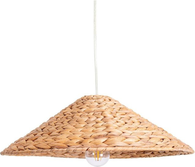 Näve Pendelleuchte Korb aus Wasserhyazinthe in Natur, E27, B/H/T: 45 x 124 x 45 cm - Bild 1