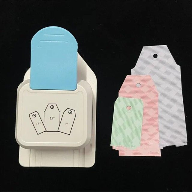 B-Square 3-in-1 Etikettenstanzer und Eckenrundungsschneider in Blau für Scrapbooking und Fotokarten - Bild 1