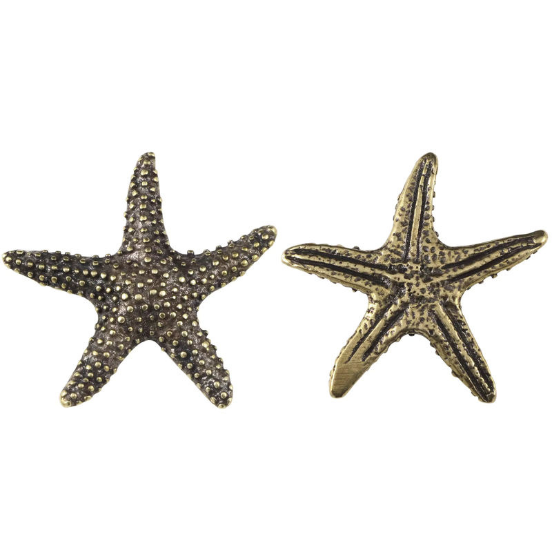 Massives Messing-Seestern Ornament in Gold als Vintage Deko-Figur - Bild 5