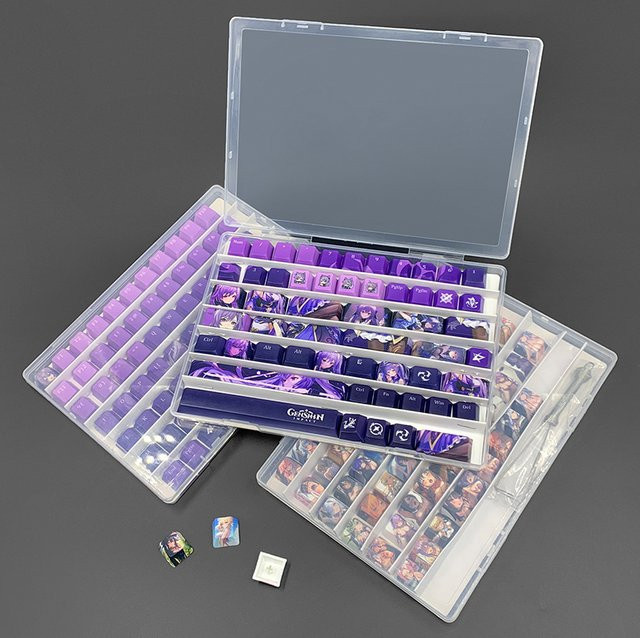 Transparente Tastenkappen-Aufbewahrungsbox aus Kunststoff für mechanische Tastaturen als staubdichte Display-Organizer-Schale - Bild 1