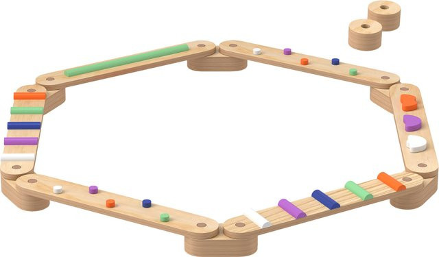 AIYAPLAY Balancierbalken Holz mit Hindernissteine Montessori Spielzeug - Bild 1