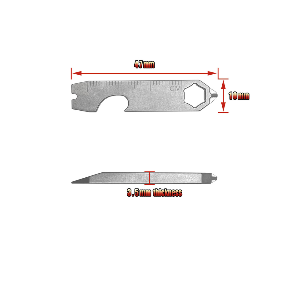 Multifunktionales EDC Outdoor-Gadget: Mini-Brechstange, Flaschenöffner, Messstab und Sechskantschlüssel für dein Camping-Equipment - Bild 3