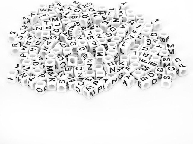 GoolRC Perlen Zubehör, Englisch Alphabet, 6mm, Weiß - Bild 1