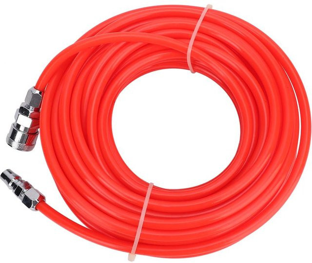 Fishine Flexibler Hochdruck Luftkompressorschlauch mit Schnellkupplung Männlich/Weiblich, Rot, Länge: 15 m - Bild 1