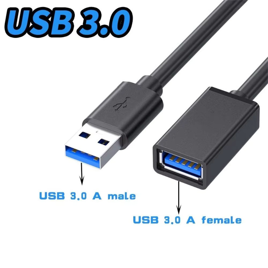 USB 3.0 Verlängerungskabel Stecker auf Buchse in Schwarz für schnelle Datenübertragung und Smart TV Zubehör - Bild 4
