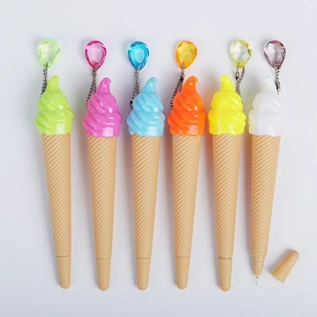 6er-Pack Eiscreme-Schreibstifte in bunten Farben, niedliche Cartoon-Neutralstifte mit 0,38 mm Spitze für den Schulbedarf - Bild 1