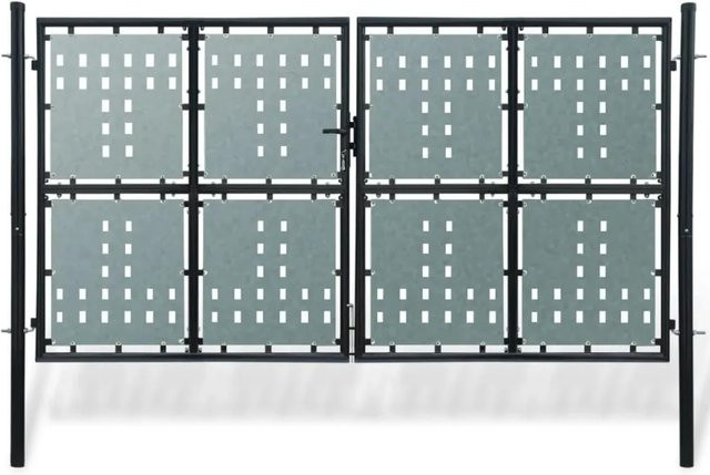 vidaXL Zauntor Einzeltor Schwarz aus Stahl B/H: 300 x 200 cm - Bild 1