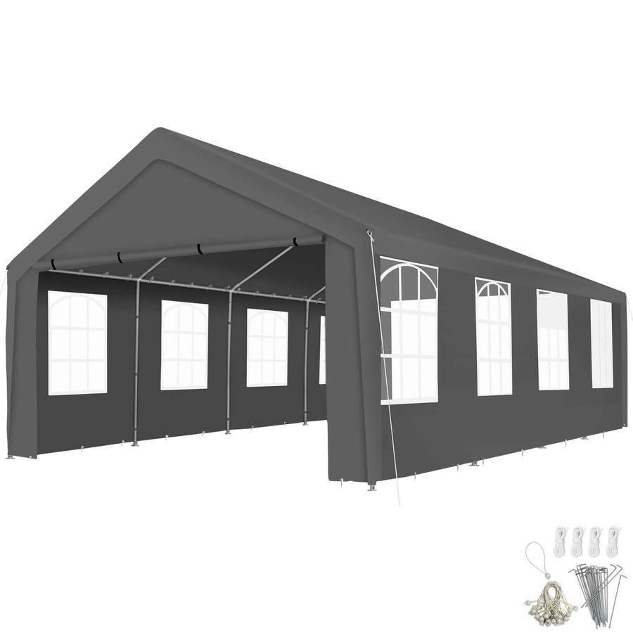 Tectake Partyzelt Mammut im Stecksystem, Grau, B/T/H: 800 x 400 x 315 cm - Bild 2