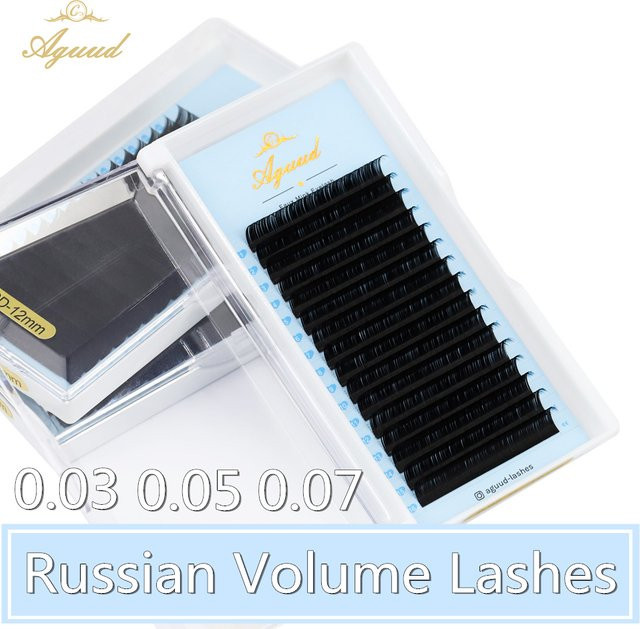 AGUUD Russische Volumen-Wimpernverlängerungen, 16 Reihen, Matt Black, Unisex - Bild 1