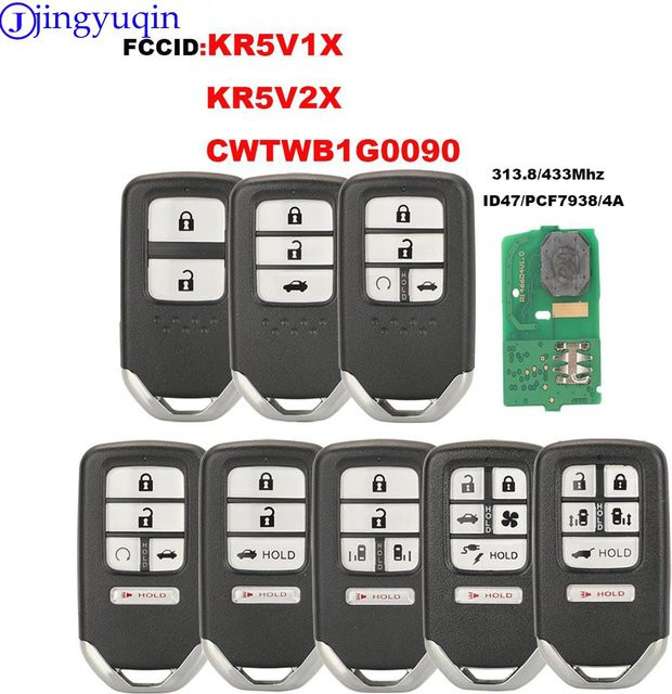 Jingyuqin Smart Auto Schlüssel für Honda Odyssey, Jazz, Xrv, Venzel und Accord mit 313,8/433 MHz, kompatibel mit KR5V1X, KR5V2X und CWTWB1G0090 - Bild 1