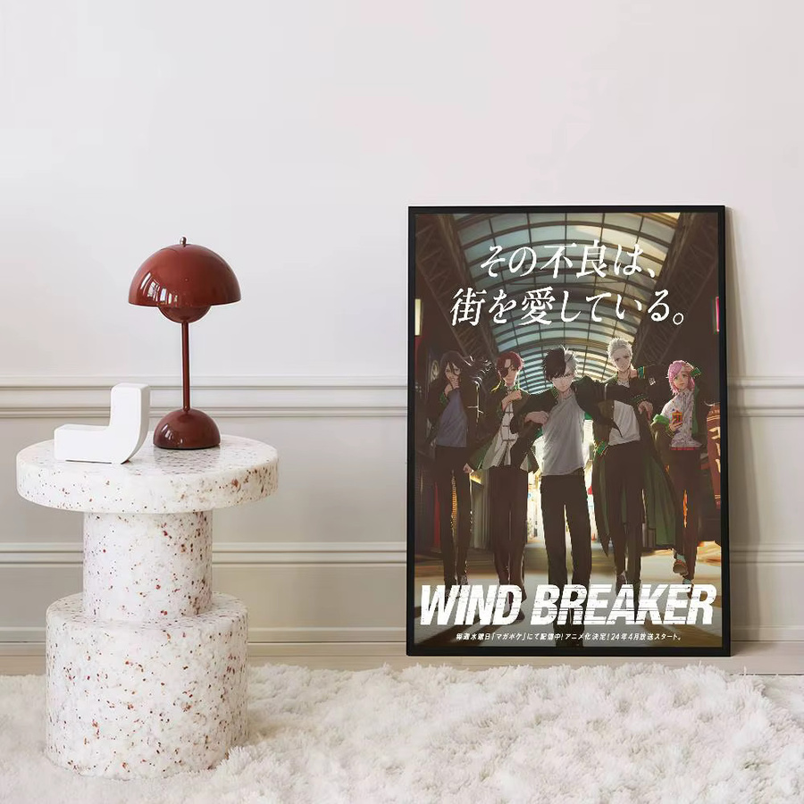 Selbstklebendes Wind Breaker Anime-Poster in HD-Qualität, Retro Wandkunst Illustration in Mehrfarbig - Bild 6