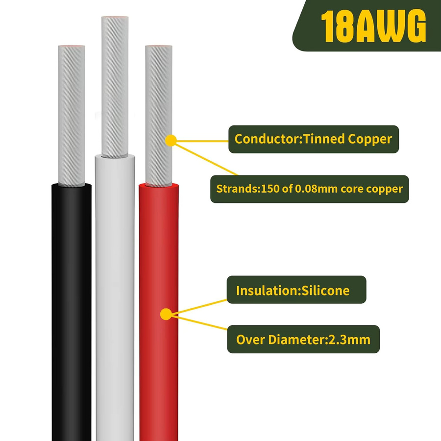 Beteno Silikon-Elektronikdraht aus verzinntem Kupfer, 16–30 AWG, Multicolour, 20 Meter pro Achse - Bild 2
