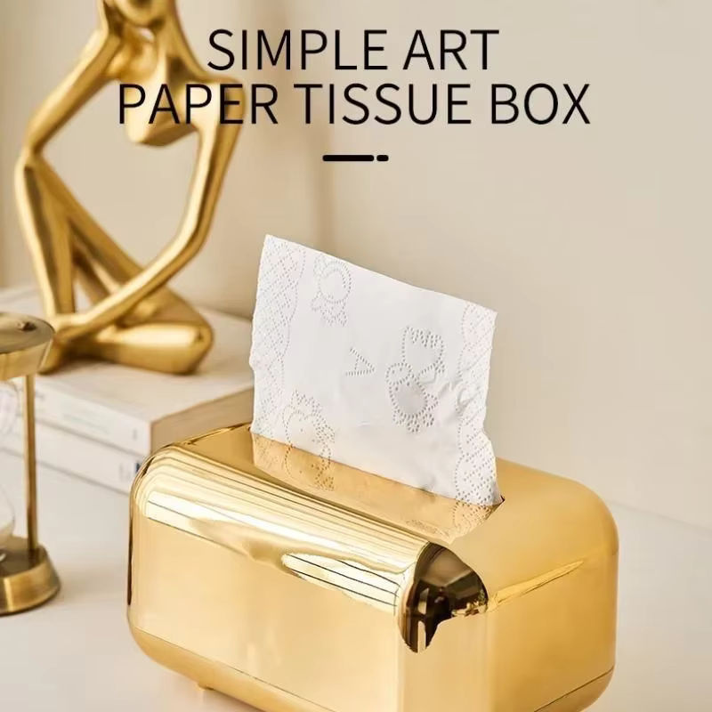 Edle Taschentuchbox aus Metall in Gold für dein Zuhause und die Küche - Bild 4