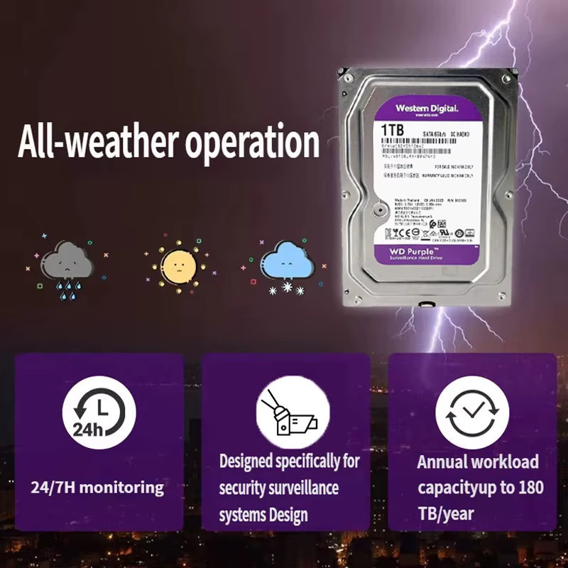 Western Digital WD Purple Festplatte für Heimsicherheitsüberwachung, 3,5 Zoll, SATA, 1TB bis 4TB - Bild 2