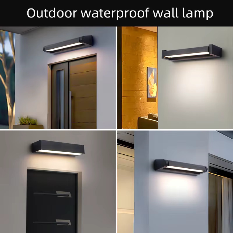 Feiyunlux LED Außenwandleuchte aus Aluminium in Schwarz oder Weiß, wasserdichte Gartenlampe mit einstellbarem Winkel und warmweißem Licht - Bild 3