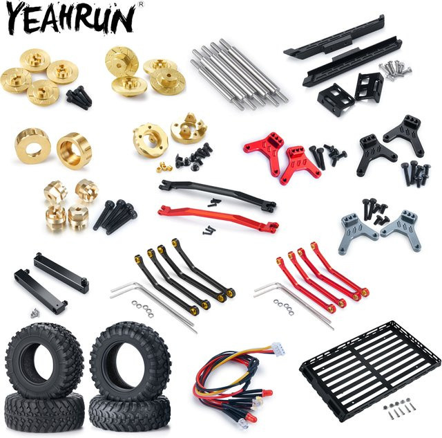 YEAHRUN Shock Towers Lenkgestängeadapter Knuckles Seitenpedal LED-Leuchten, RC Autoteil, 1:18 - Bild 1