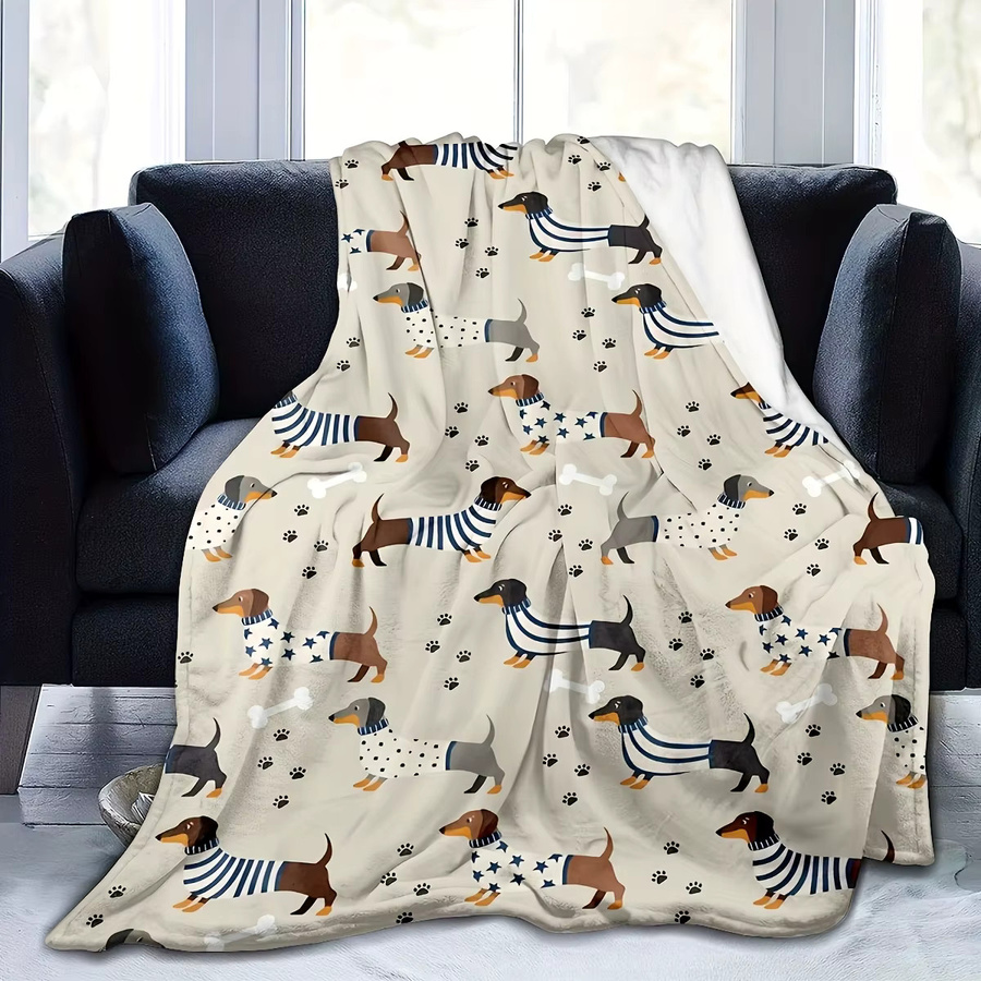 PetStyle Dackel-Flanellhundedecke mit buntem Streifen- und Sternmuster in Multicolour - Bild 2