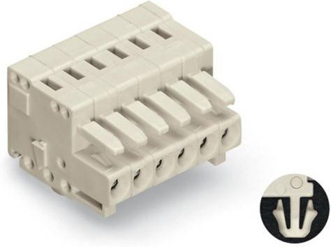 WAGO Buchsengehäuse-Kabel 734, 8 Polzahl, Rastermaß: 3,50 mm, Farbe: beige, 50 Stück - Bild 1