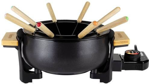 Tristar FO-1108 Elektrisches Fondue Set mit 1000W, Schwarz, inklusive 8 Gabeln und Antihaftbeschichtung