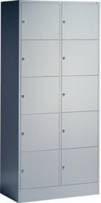 C+P Fächerschrank auf Sockel mit 10 Fächern und Schließsystem, Farbe Lichtgrau, H x B x T: 195 x 90 x 48 cm - Bild 1