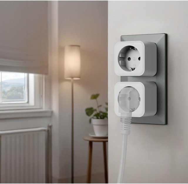 Hama Smarte WLAN-Steckdose Set mit Matter Unterstützung, 2x für Innen und 1x für Außen IP 44, Schwarz und Weiß - Bild 1