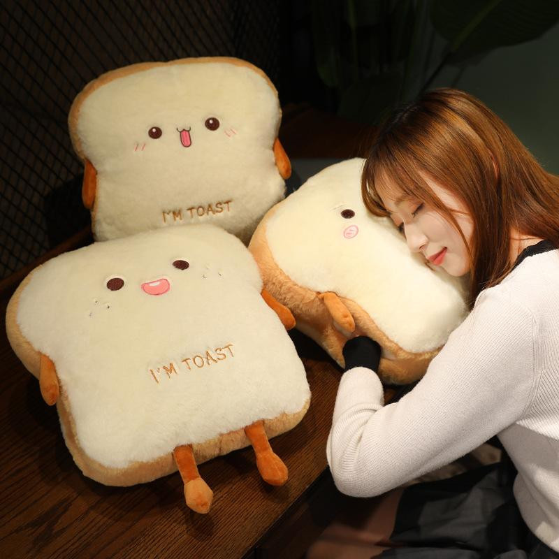 Yiran Furniture Toast Handwärmer und Einsteckkissen aus Imitations-Kaninchenplüsch, Gelb/Beige, B: 40 cm, H: 12 cm - Bild 3