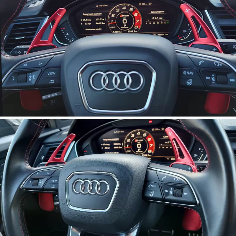 AULIGUS Aluminium Shift Paddle Shifter Verlängerung in Rot für Audi A3 S3 A5 S5 A4 S4 B9 Q7 TT TTS SQ5L - Bild 3
