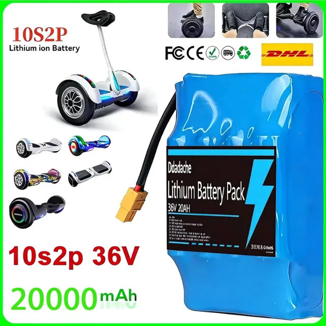 Wiederaufladbare Lithium-Batterie 36V 20Ah 20000mAh 10S2P für elektrische Hoverboards und selbstbalancierende Scooter in Blau - Bild 1