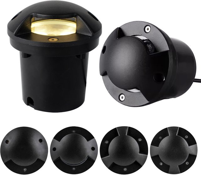 Getefu Wasserdichte LED-Untergrundlampe für den Außenbereich in Schwarz mit warmweißem Licht - Bild 1