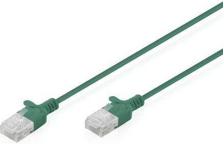 Digitus RJ45 Patchkabel CAT 6 U/UTP Ethernet/LAN Grün, Länge: 0,3 m - Bild 1