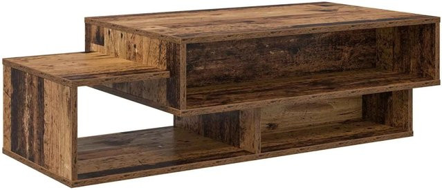vidaXL Couchtisch aus Holzwerkstoff in Altholz-Optik, modern und rechteckig, Braun, B/T/H: 105 x 50 x 32,5 cm - Bild 1