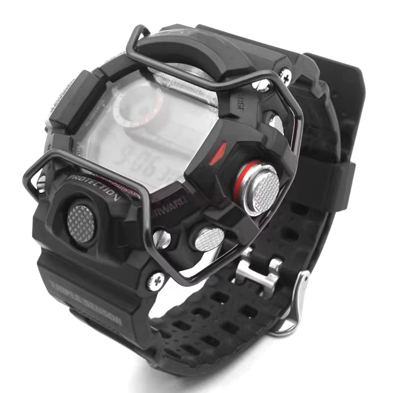Casio Uhrenstoßfänger, Kautschuk, Edelstahl, Silber, Unisex - Bild 4
