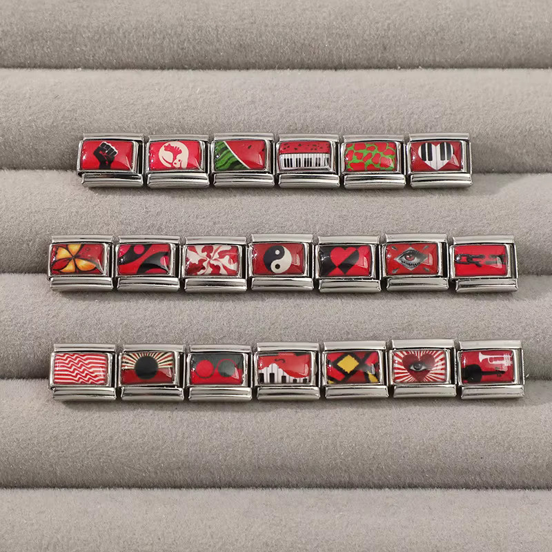 Yolorist Armband Edelstahl, Silber, Schmetterling Herz Klavier Augen Katze - Bild 5