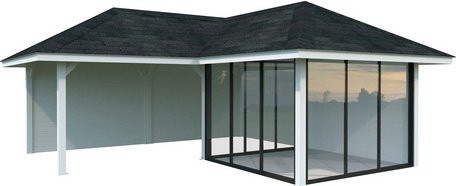 PALMAKO Pavillon Bianca aus Fichtenholz in Weiss, B/T/H: 672 x 672 x 319 cm - Bild 1