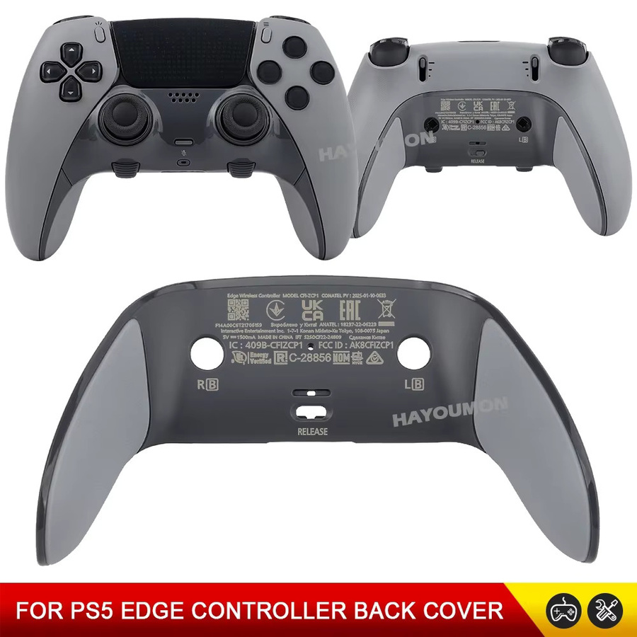 Hayoumon Anti-Rutsch Ersatzabdeckung für PS5 Edge Gamepad, Rückseite, Schwarz-Weiß-Grau-Rosa - Bild 2