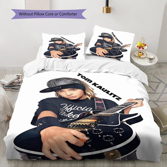 Tokio Hotel Tom Kaulitz Muster Bettwäsche Set aus Polyester, B/H: 140 x 200 cm, Multicolor - Bild 1