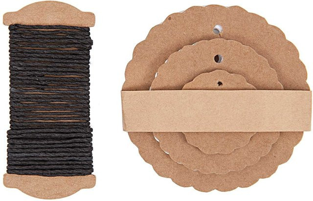 Rico Design Paper Poetry Geschenkanhänger Rosette braun aus Kraftpapier, 30 Stück - Bild 1