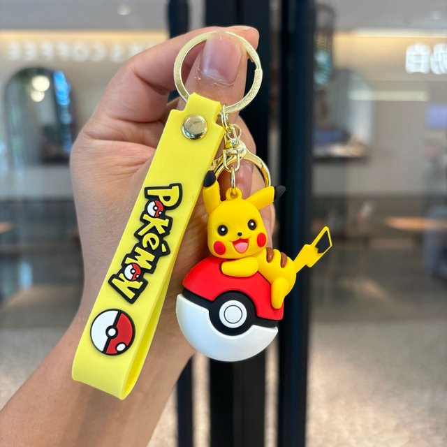 Bandai Pokémon Pokéball Schlüsselanhänger-Set, Pikachu Eevee Glurak Figuren-Schlüsselanhänger, Bunt / Mehrfarbig - Bild 1
