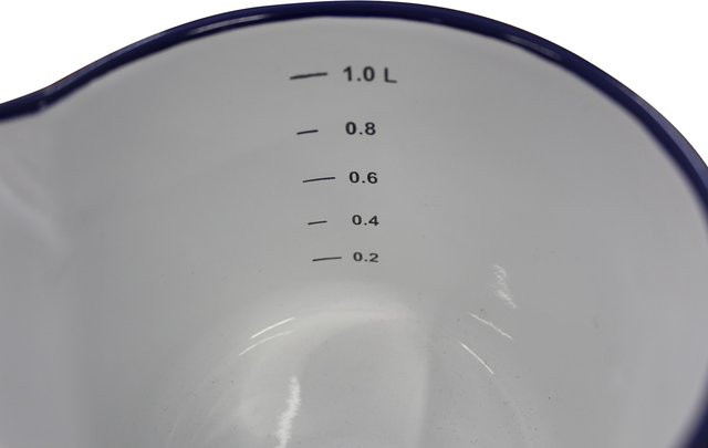 Karl Krüger Emaillierter Milchtopf Husum in Weiß und Blau mit Ausgießer, Durchmesser: 12 cm - Bild 2