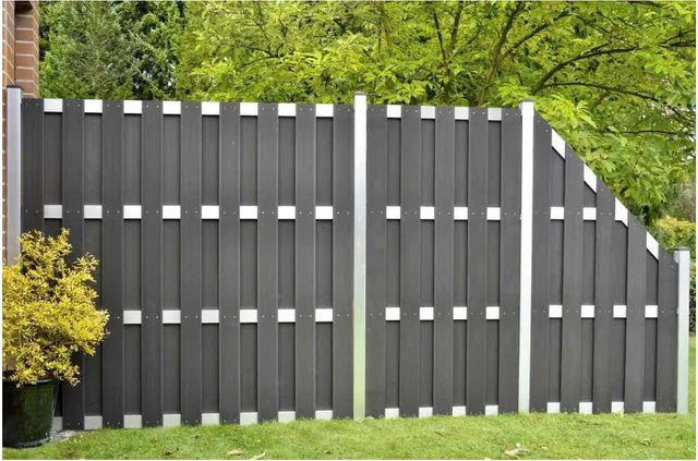 WPC-Sichtschutzzaun Prestige Home Living Outdoor Schrägelement Schwarz B: 199 cm, H: 90 cm - Bild 2