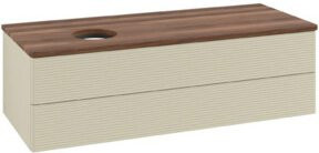 V&B Waschtischunterschrank Antao mit Frontstruktur in Grau lackiert, B/T/H: 120 x 50 x 50 cm - Bild 1