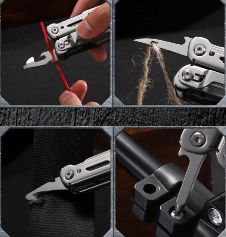 Daicamping DL1 DL0 EDC Multifunktionswerkzeug in Silber mit Klinge und Clip als faltbares Multitool - Bild 5