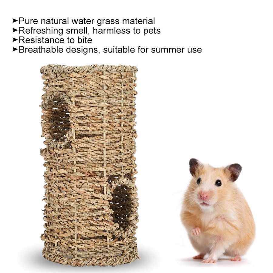 Atmungsaktiver Hamstertunnel aus Wassergras von mfySpace als Haustiernest für Chinchillas und Eichhörnchen - Bild 3